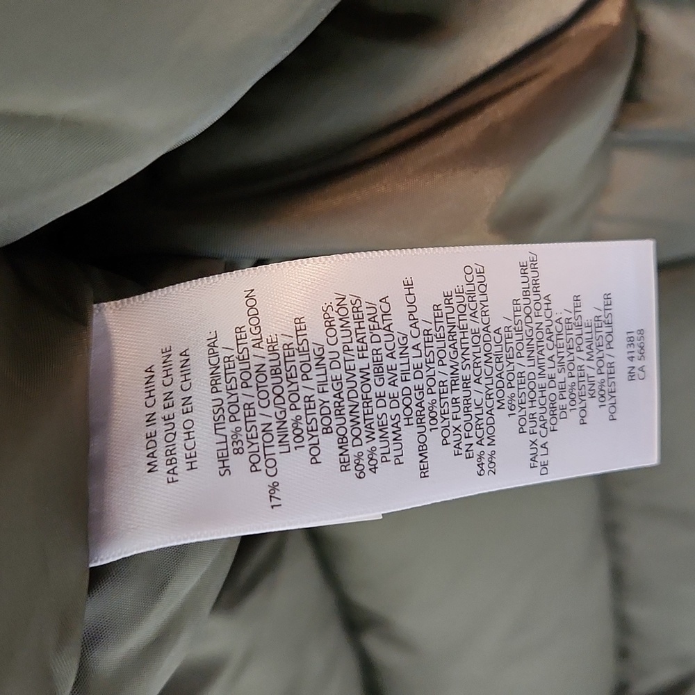 Lauren Ralph Lauren down puffer jacket army green midlength Small - Picture 11 of 12